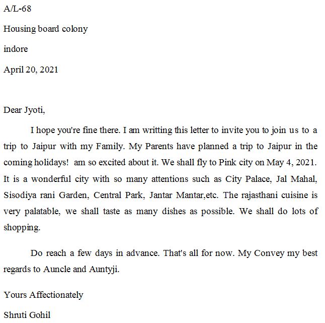 leave letter for family tour